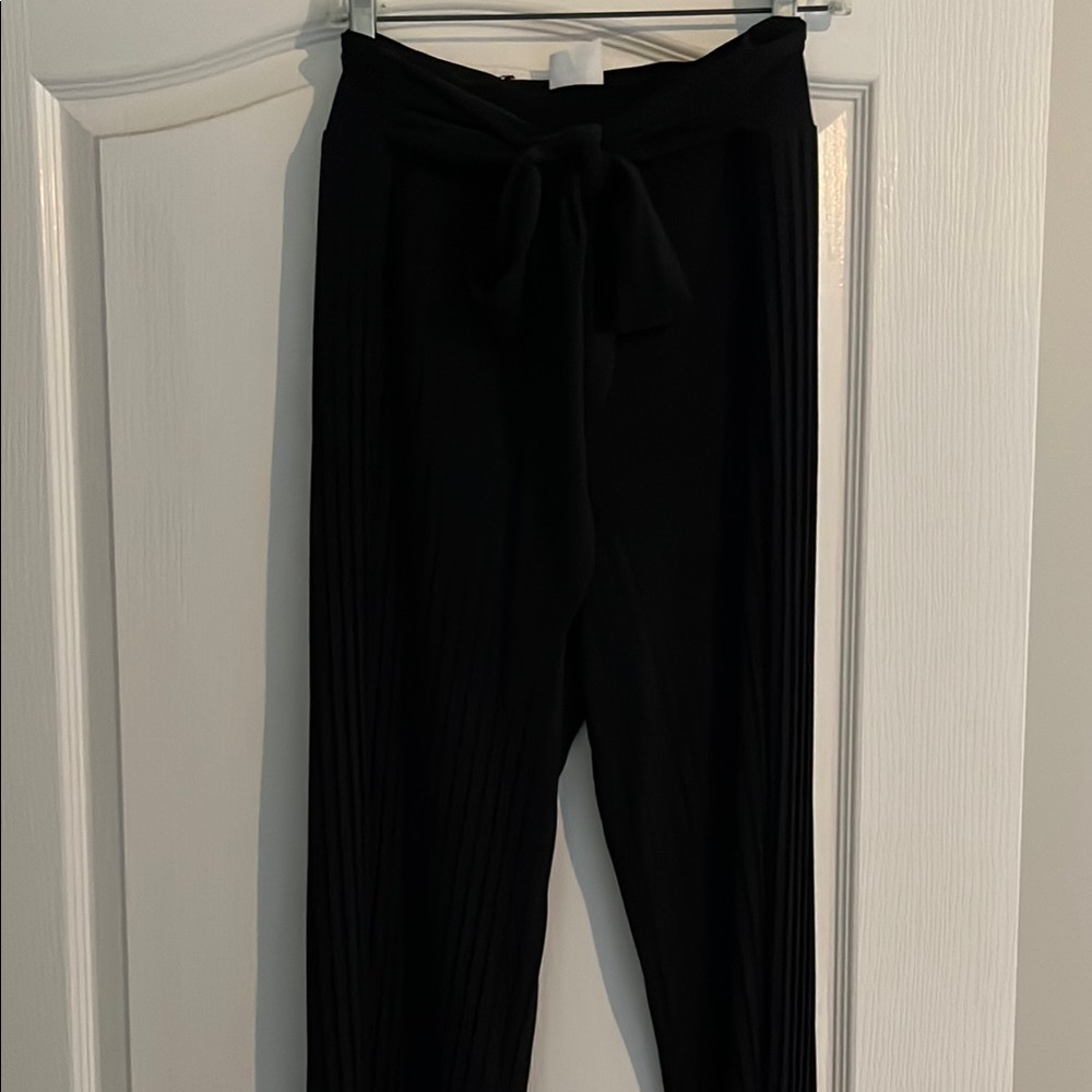 Elegant Black Tie-Waist Pants